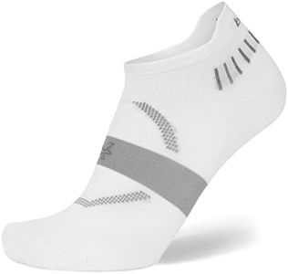 Balega Hidden Dry Moisture Wicking Performance No Show Athletic Running Socks for Men and Women (1 Pair), White, Large