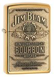 Zippo High Polish Brass Jim Beam Brass Emblem Lighter