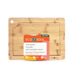 ECO SOUL [18 x 12 inch, X Large] Bamboo Cutting Board | Wooden Vegetable Chopping Board | Bamboo Wood Kitchen Accessories (46 x 30 cm)