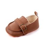 MASOCIO Baby Shoes Boy Moccasin Infant Toddler Soft Sole Casual First Walking Crib Shoes Brown 6-12 Months