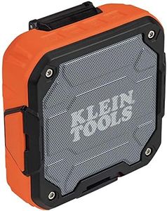 Klein Tools AEPJS2 Bluetooth Speaker with Magnetic Strip and Hook, Rechargeable, Wireless and Aux Capable, Hands Free Capable, Smart Phone Charging, 10 Hr Run Time, IP54 Dust and Water Resistant