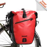 Rhinowalk Bike Pannier Bag Waterproof 25L Postman Saddle Bag Laptop Pannier Rack Bicycle Bag Professional Cycling Accessories-Red