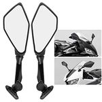 Pair Motorcycle Rearview Mirrors with Mounting Accessory Universal Compatible with CBR900 CBR919 CBR929 CBR (Black)