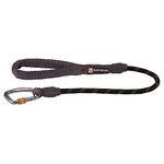 RUFFWEAR Knot-a-Long Leash, 30 Inch (0.76m) Short Length Strong Reflective Rope Dog Lead to Keep Your Dog Close. With Comfortable Padded Handle and Secure Locking Carabiner, Obsidian Black