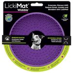 LICKIMAT Wobble, Dog Slow Feeder Bowl Lick Mat, Boredom Anxiety Reducer; Perfect for Food, Treats, Yogurt, or Peanut Butter. Fun Alternative to a Slow Feed Dog Bowl, Purple
