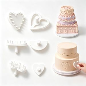 6 PCS Cake Arch & Heart Guide Tool Set for Vintage Cake Decorating