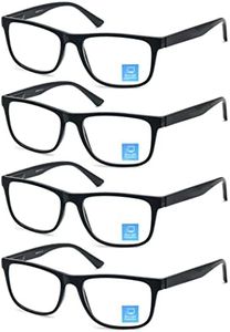 OLOMEE Reading Glasses Men Blue Light Blocking Large Oversized Wide Black Readers +2.00 Square Cheaters W/Big Head/Large Face