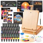 Shuttle Art 59 Pack Acrylic Painting Set, Professional Deluxe Art Set with Table Top Easel, 30 Colours Acrylic Paints Set, Canvas, Brushes, Complete Drawing Set for Adults, Kid, Artists, Art Supplies