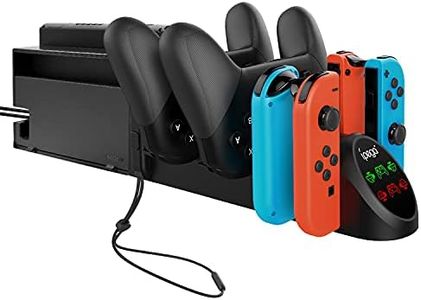 Charger Dock Compatible with Joy Con/Pro Controller for Nintendo Switch OLED/for Nintendo Switch, Charging Station Replacement Accessories Compatible with Nintendo Switch/Switch OLED Controller