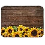 Dish Drainer Mat for Kitchen Counter Sunflower Wooden Dish Drying Mat 18 x 24 inch Dish Dry Mat Bottles Dish Dry Pad Protector for Kitchen Countertops