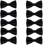 NECOTIA Brand Bow Tie, Stylish, Single, Black, Plain, Wedding, Graduation, Chorus, Black 10pcs