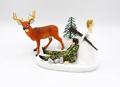 Humorous Camo Redneck Wedding Deer Hunter Hunting Cake Topper