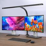 Quntis Desk Lamp, 31.5" Wide Monitor Light with No Glare, Auto-Dimming &Brightness Adjustment Architect Table Lamp with Flexible Gooseneck, 20 Models Computer Light for Home Office Working Reading