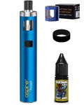 Aspire PockeX Starter Kit AIO Vape Device BLUE + Replacement Glass + NIGHTMARE JUICE 10ml + Band Nicotine Free