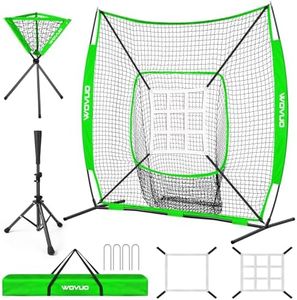 6x6 ft Baseball Net for Batting Pitching Hitting, Softball Pitching Net with Strike Zone, Tee, Ball Caddy, Softball Batting Net Baseball Training Equipment for Kids Adult Youth Sport Practice