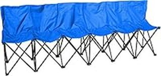 Trademark Innovations Portable Sports Bench with Back, Sits 6 People, Blue