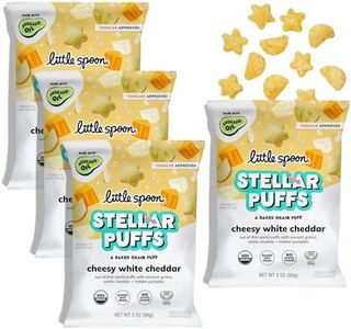 Little Spoon Stellar Puffs, Cheesy White Cheddar Toddler Snack Made with Real White Cheddar & Pumpkin, Healthy, Portable, Junk-Free Kids Snacks with Hidden Veggie for Lunchboxes & School, 2oz, 4-Pack