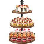 Cupcake Stand, 3 Tier Large Cupcake Stand,Round Cupcake Stand for 50 Cupcakes,Rustic Dessert Table Display Set Wood Cupcake Tower Cake Stand Tiered Tray Stand for Wedding Birthday Baby Shower 1 Pack