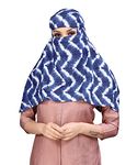 7 season's Women's Cotton Short Scarf Cum Mask Universal Size/Usable For Vehicle Driver For Sunlight Uv Protection/White Printed Design (Blue Leheriya, Free)