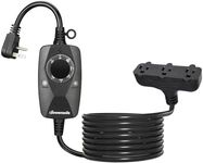 DEWENWILS Light Timer Outdoor Weatherproof with 12 FT Extension Cord, Photocell Timer Switch with 3 Grounded Outlets for Holiday Decorations, Landscape Light, String Lights, UL Listed