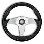 MODZ Zilker Golf Cart Steering Wheel with Adapter - Fits All EZGO Models - Carbon Fiber and Silver