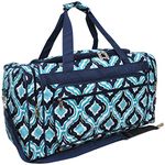 Quatrefoil Ikat Print NGIL Canvas Carry on Shoulder 23" Duffle Bag