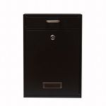 Wall Mounted Locking Vertical Dropbox Mailbox - Safe and Secure (Large) | Made with Galvanized Steel (Black)