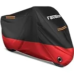 Favoto Motorcycle Cover Waterproof Outdoor - 96.5 inches Length All Season Universal Weather Sun Protection Durable Night Reflector with Lock-Holes Storage Bag Motorbike Vehicle Cover