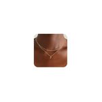 LEXODY Initial Necklace for Women, 14k Gold Plated Layered Letter A-Z Pendant Necklace Tiny Initial Necklace Personalized Monogram Necklace Dainty Name Pendant Necklace for Women Jewelry Trendy