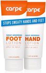 Carpe Antiperspirant Hand and Foot Lotion Package Deal (1 Hand and 1 Foot Tube - Save 17%), Stop Sweaty Hands and Sweaty, Smelly Feet, Dermatologist-Recommended, Most-Popular