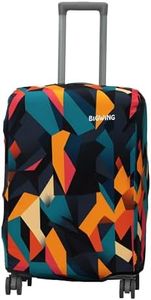 BIGWING Protective Cover in Polyester Fabric with Abstract Print Multicolour | 24' Inch 65 cm Medium Size | Hard Luggage Trolley Bag Cover (Fitts Only On Fiber - Plastic Trolley Bag)