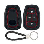 Keycare Silicone Key Cover for Harrier, Altroz, Nexon, Tigor BS6, Safari, Safari Gold, Punch Smart Key with Keyring (KC08 Black with KC Mini Black Keyring)