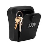 welsberg Key Box, Key Safe, Key Locker with 4-digit number code for outside and inside, Key Cabinet, Combination Lock, Wall Mounted Key Lock Box, black