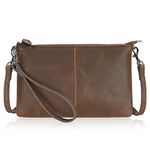 befen Leather Wristlet Clutch Wallet Slim Purse and Handbags Small Envelope Crossbody Bags for Women