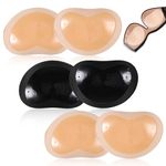 3 Pairs Silicone Bra Pads Inserts Chicken Fillets Bra Inserts Self-Adhesive Bra Pads Inserts Removable Stick on Silicone Bra Pads Lift Cups Bikini Pads Lift Cups Silicone Bra Pads Breast Lifter