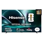 Hisense 85" 85U7QTUK MiniLED QLED 144Hz Smart AI TV - Hi-View AI Engine, 144Hz Game Mode PRO, 21 Channel, Dolby Atmos, Quantum Dot Colour, Anti-Reflection with Freely, Disney +, YouTube, Netflix