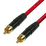 SPDIF Digital Audio Video Coaxial Cable RCA to RCA Van Damme 75 ohm Coax Phono (1 m, Red)