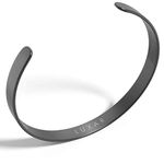 LUXAR men's titanium cuff bracelet | Solid titanium minimalist bracelet designed for men | Available in medium and large sizes | Explore the world of Luxar (Brushed Gunmetal Gray | Medium)