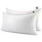 Martian Dreams Hybrid Pillow Microfiber & Shredded Memory Foam Fill - Medium To Firm, Hypoallergenic (Super King Size 50x90cm) 2 Pack - For Side Sleepers