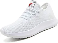 CAMVAVSR Men's Running Shoes Fashion Slip on Lightweight Breathable Mesh Soft Sole Athletic Sneakers for Young Men White Size 12.5