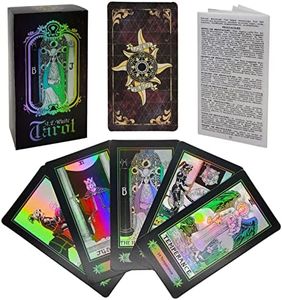 Smoostart 78 Tarot Cards with Guidebook, Holographic Tarot Cards Deck Future Telling Game with Colorful Box for Beginners and Professional Player