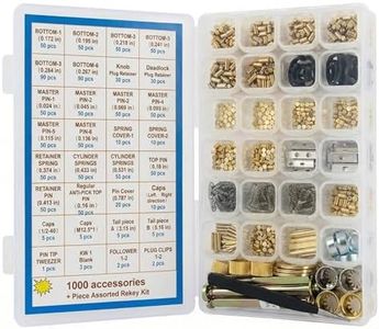 1000-Piece Rekey Kit Compatible with Kw-ikset (KW1) – Lock Cylinder Pinning & Replacement Set with Bottom Pins, Master Pins, Springs, 5 Maintenance Tools & Test Keys for Door Deadbolt & Knob Repair
