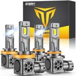 Termitor 2026 𝐍𝐞𝐰-𝐆𝐞𝐧 H11/9005 Combo Bulbs, 𝟏𝟐𝟎𝟎𝟎𝟎𝐋𝐌 𝟏𝟒𝐗 Brightest-Beam 6500K White Truck Cranes,1:1 Mini Size for Fog or High and Low, Plug & Play, 10 Years Lifespan (Pack of 4)