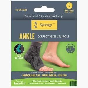 Synergy Ankle Support/Brace with Gel Stabilizers/Bamboo Far Infrared (FIR) Infused Material (Medium)