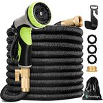 LARUTAN Expandable Garden Hose 22.5m/75ft, Lightweight Flexible Water Hose Pipe 3/4", 1/2" Brass Fittings, 9 Spray Patterns 3750D Nylon Braiding and 3 Layer Inner Latex Hose