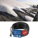 H&G lifestyles 8W/FT Roof Heat Cable for Roof and Gutters, Self-Regulating Heaters to Prevent Ice Dams,Heavy Duty Heat Tapes for Snow De-Icing, 8Watts per Foot Patented Heating Technology 100FT