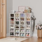 Mechdel Plastic Shoe Organizer Rack, 5 Tier Vertical Narrow Shelves, for Small Spaces, Closet, Black, Stackable Cabinet, Entryway Storage, Boots Organizer Stand (Sneakers Box- TR, 4 Tier)