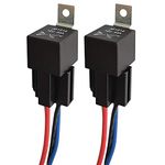 Gebildet JD1912 Car Relay Harness 12V 40A 4 Pin SPST 12AWG Harness Sockets with Color-Labeled Wires for Automotive Truck Van Motorcycle Boat (Pack of 2)