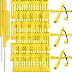 96 Pieces Hair Perm Rods, Cold Wave Rods Plastic Perming Rods Heatless Curlers Rollers with 2 Steel Pintail Comb Rat Tail Comb for Hairdressing Styling Tools (Yellow,0.28 Inch/ 0.7 cm)