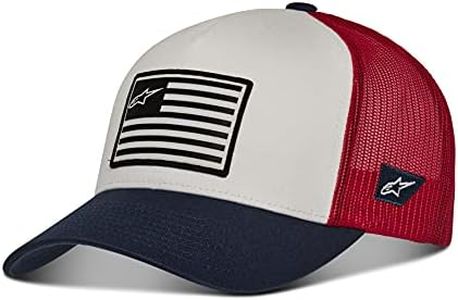 Alpinestars, Flag Snapback, Gorra De Beisbol, Wht/Marino/Rojo, Os, Hombre, Talla única